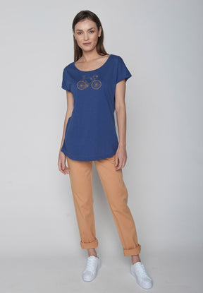 Blau:  Sportliches T-Shirt aus Bio-Baumwolle für Damen [16004]
