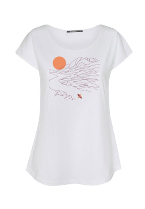 Weiß:  Sportliches T-Shirt aus Bio-Baumwolle für Damen [16049]