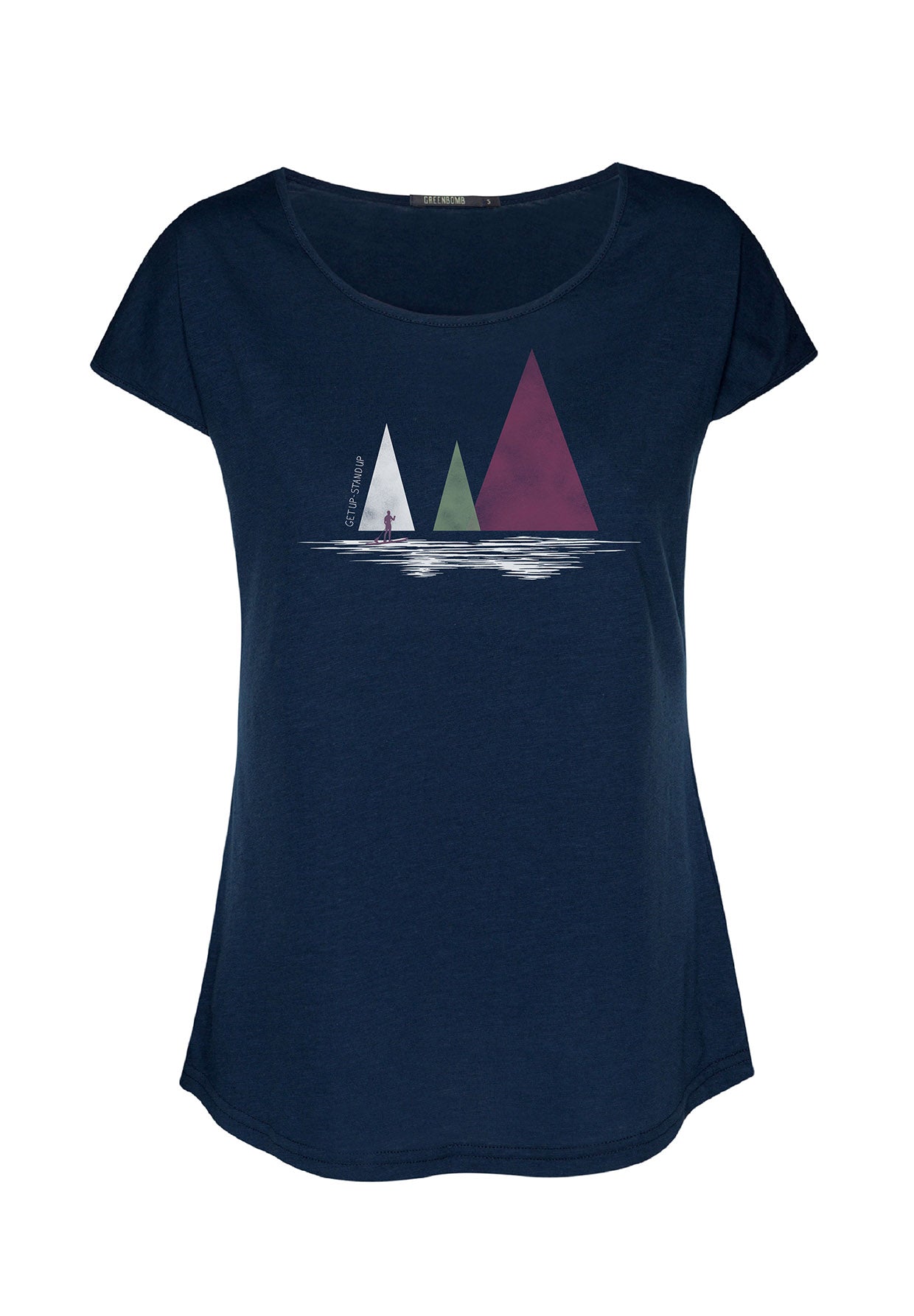 Navy: Sportliches T-Shirt aus Bio-Baumwolle für Damen [16061]