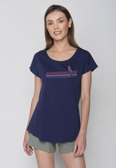 Blau:  Sportliches T-Shirt aus Bio-Baumwolle für Damen [16068]
