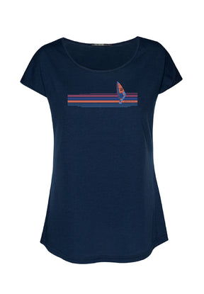 Navy: Lässiges T-Shirt aus Bio-Baumwolle für Damen [16069]