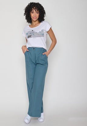 White: Lässiges T-Shirt aus Bio-Baumwolle für Damen [16201]