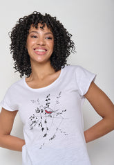 White: Sportliches T-Shirt aus Bio-Baumwolle für Damen [16210]