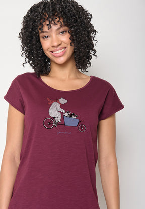 Rot:  Sportliches T-Shirt aus Bio-Baumwolle für Damen [16229]