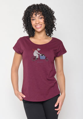 Rot:  Sportliches T-Shirt aus Bio-Baumwolle für Damen [16230]