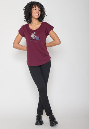 Rot:  Sportliches T-Shirt aus Bio-Baumwolle für Damen [16232]
