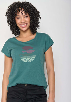 Grün:  Sportliches T-Shirt aus Bio-Baumwolle für Damen [16243]