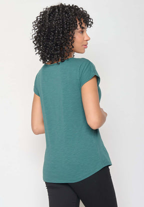 Grün:  Sportliches T-Shirt aus Bio-Baumwolle für Damen [16245]