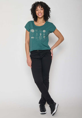 Grün:  Sportliches T-Shirt aus Bio-Baumwolle für Damen [16252]