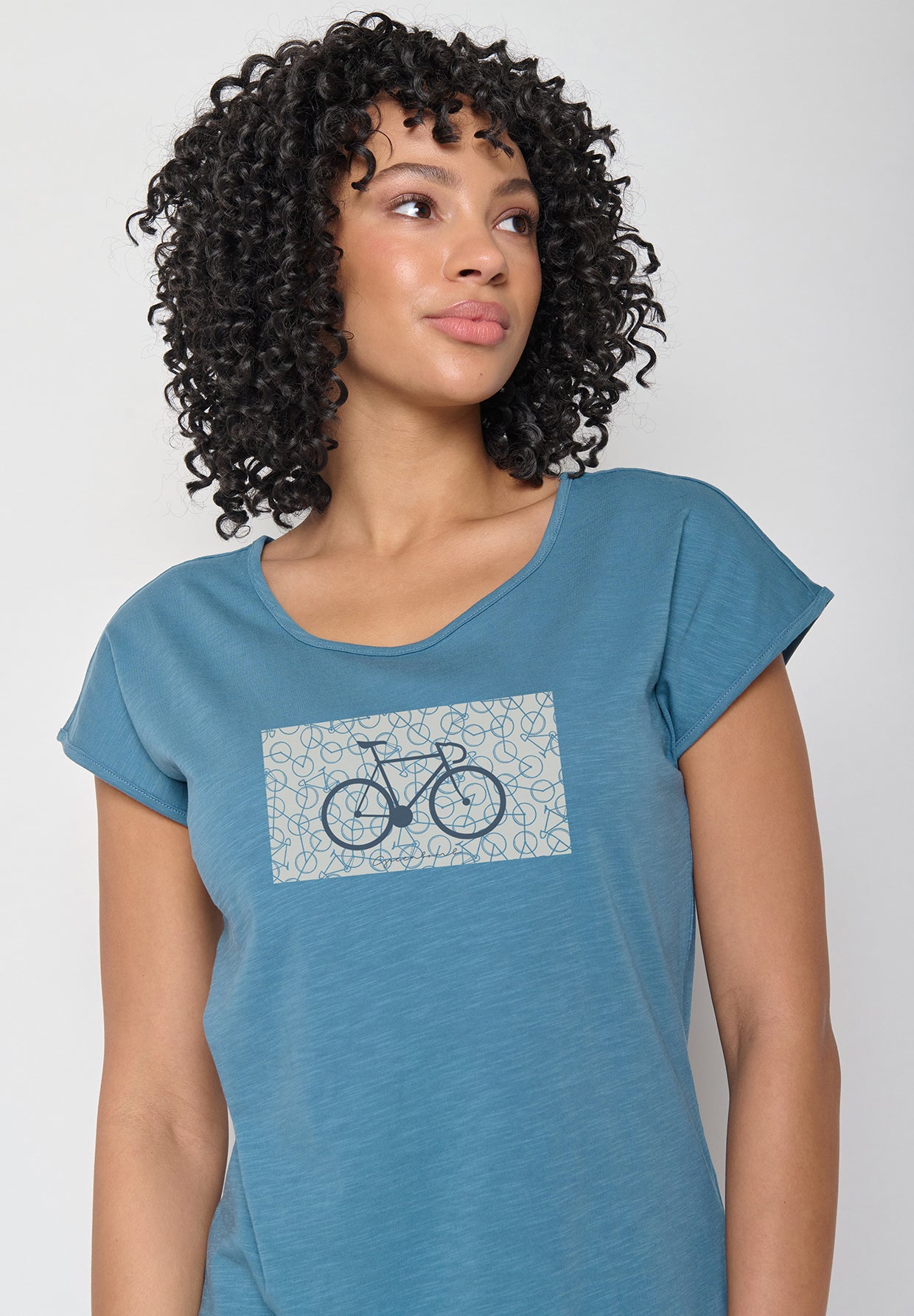 Blau:  Sportliches T-Shirt aus Bio-Baumwolle für Damen [16260]