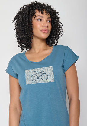 Blau:  Sportliches T-Shirt aus Bio-Baumwolle für Damen [16260]