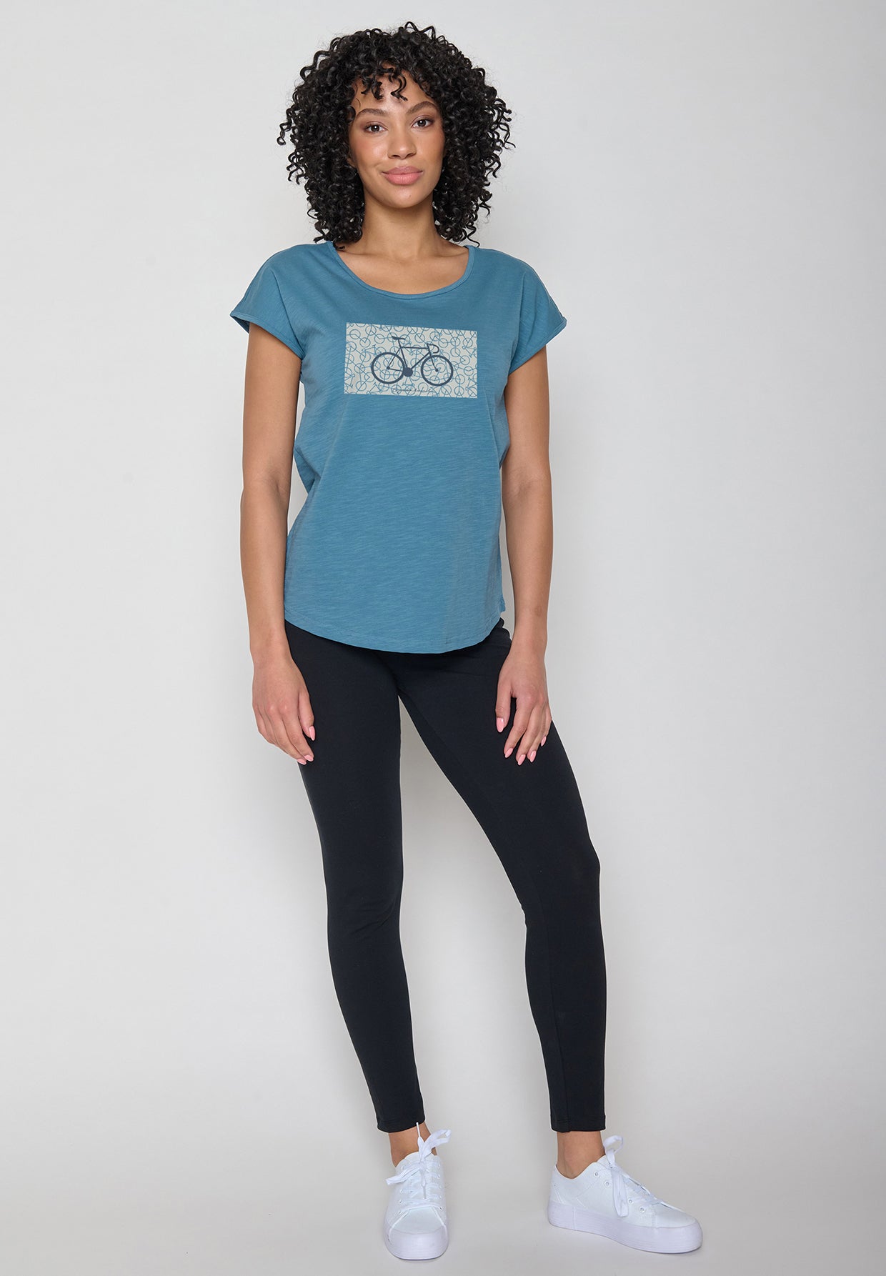 Blau:  Sportliches T-Shirt aus Bio-Baumwolle für Damen [16263]