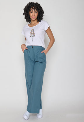 White: Lässiges T-Shirt aus Bio-Baumwolle für Damen [16270]