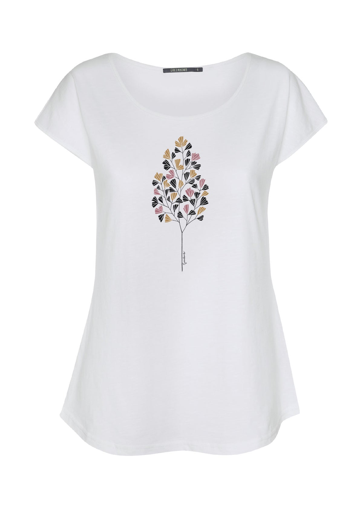 White: Lässiges T-Shirt aus Bio-Baumwolle für Damen [16272]