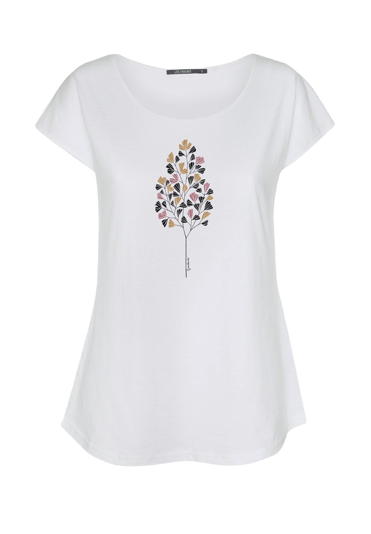 White: Lässiges T-Shirt aus Bio-Baumwolle für Damen [16272]