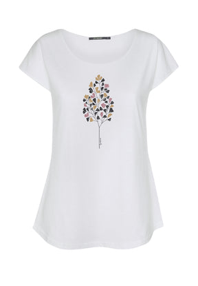 White: Lässiges T-Shirt aus Bio-Baumwolle für Damen [16272]