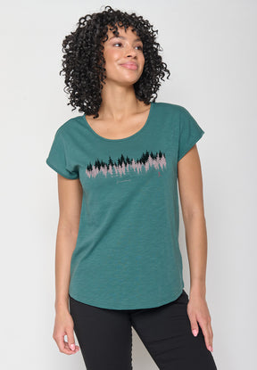Jungle Green: Lässiges T-Shirt aus Bio-Baumwolle für Damen [16273]