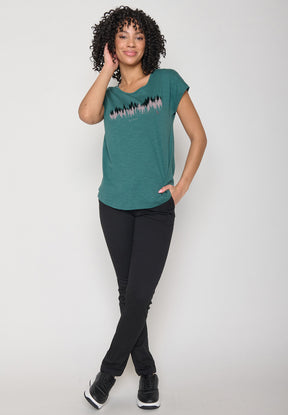 Jungle Green: Lässiges T-Shirt aus Bio-Baumwolle für Damen [16274]