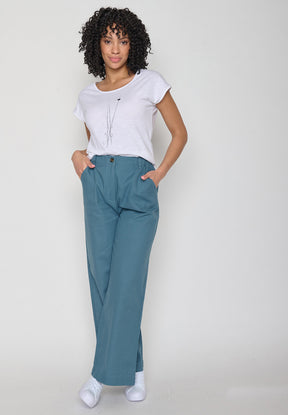 White: Lässiges T-Shirt aus Bio-Baumwolle für Damen [16291]