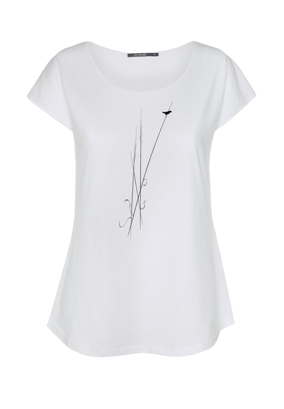 White: Lässiges T-Shirt aus Bio-Baumwolle für Damen [16293]