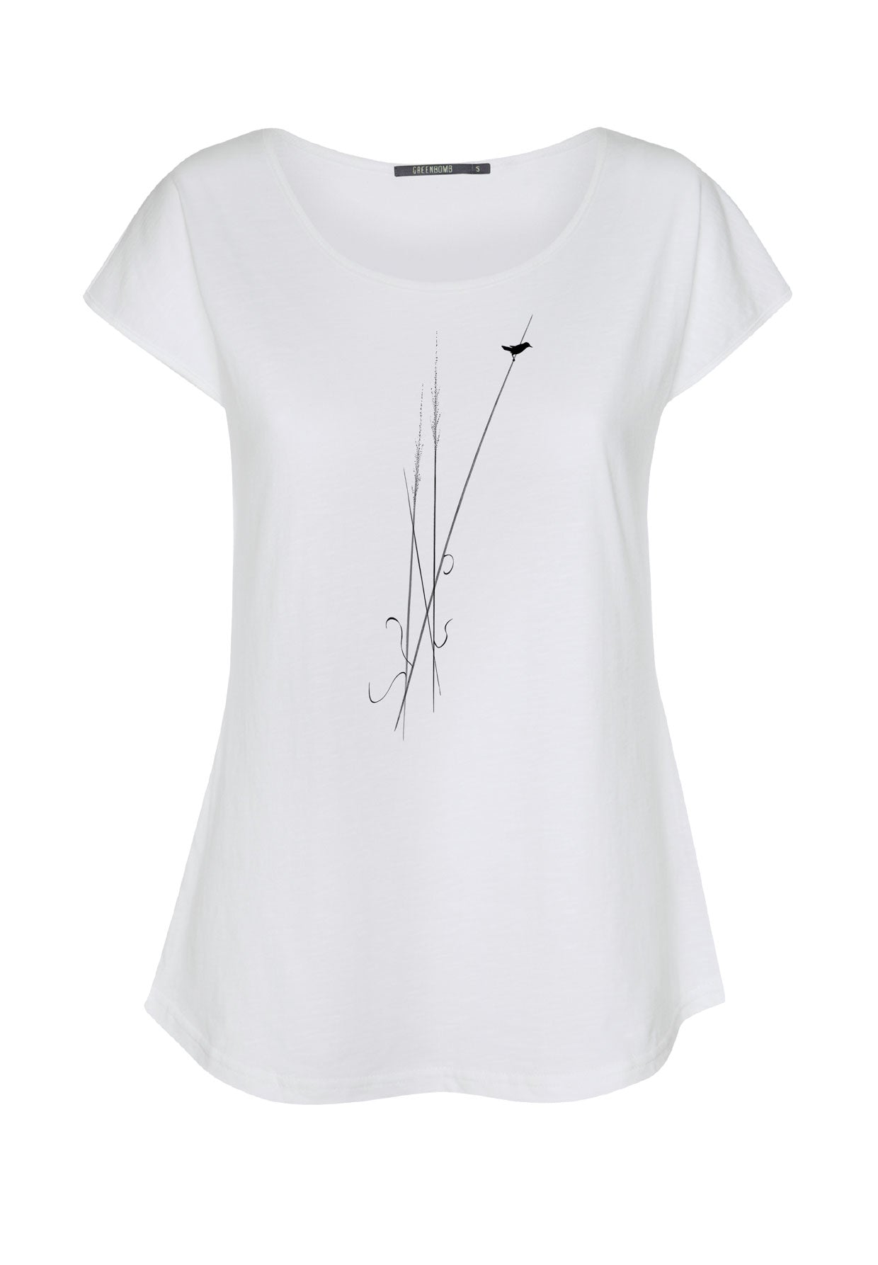 White: Lässiges T-Shirt aus Bio-Baumwolle für Damen [16293]