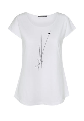 White: Lässiges T-Shirt aus Bio-Baumwolle für Damen [16293]
