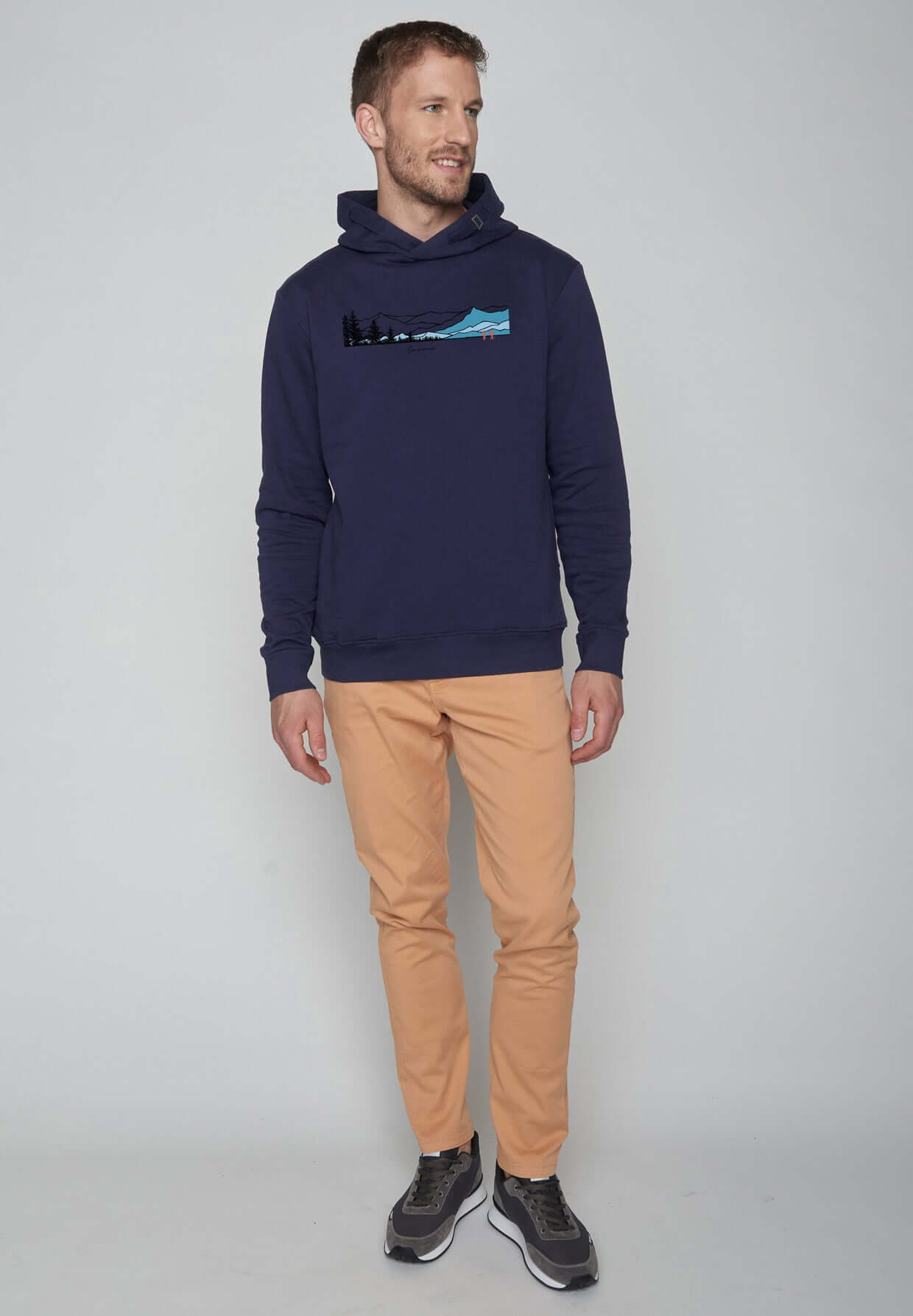 Blau:  Kuschliger Hoodie aus Bio-Baumwolle für Herren [16389]