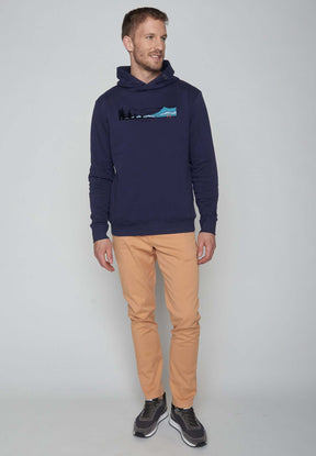 Blau:  Kuschliger Hoodie aus Bio-Baumwolle für Herren [16389]