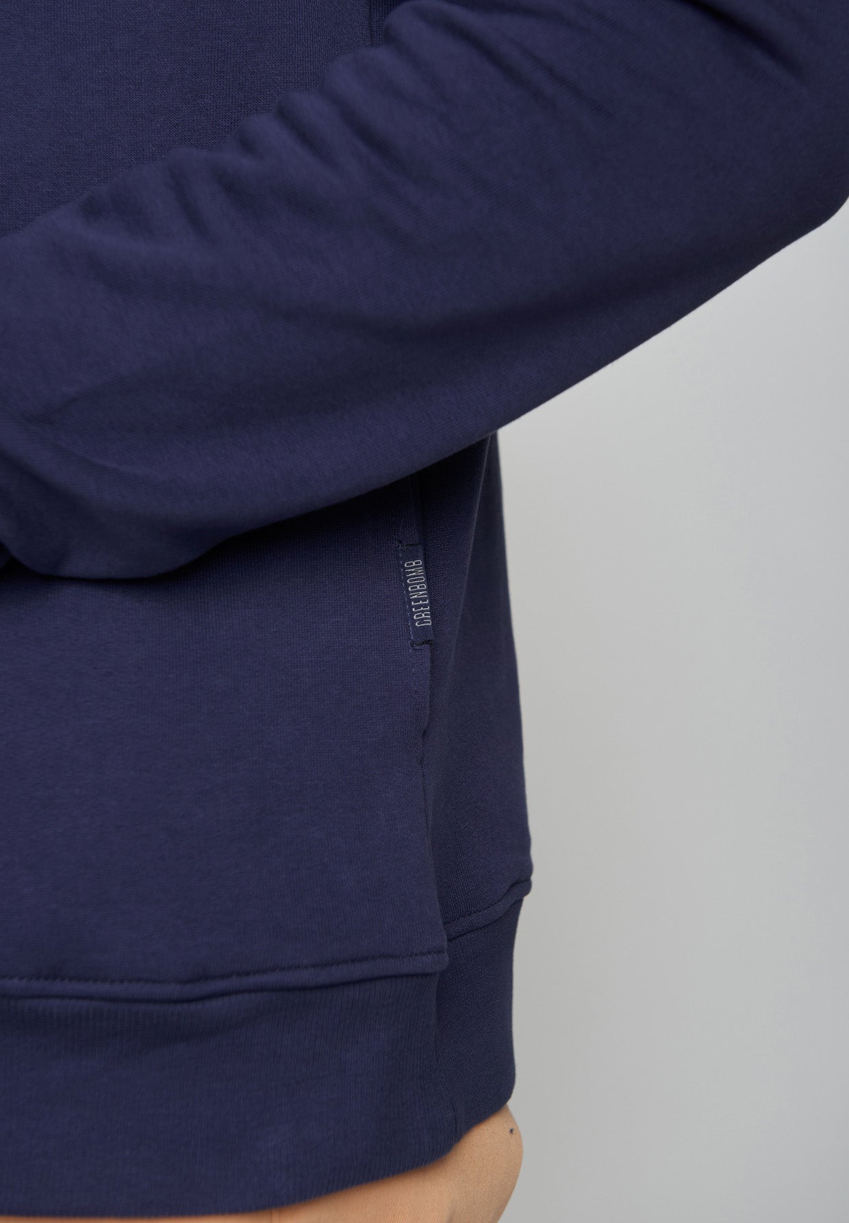 Navy: Kuschliger Hoodie aus Bio-Baumwolle für Herren [16392]