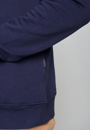 Navy: Kuschliger Hoodie aus Bio-Baumwolle für Herren [16392]