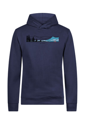 Navy: Kuschliger Hoodie aus Bio-Baumwolle für Herren [16393]