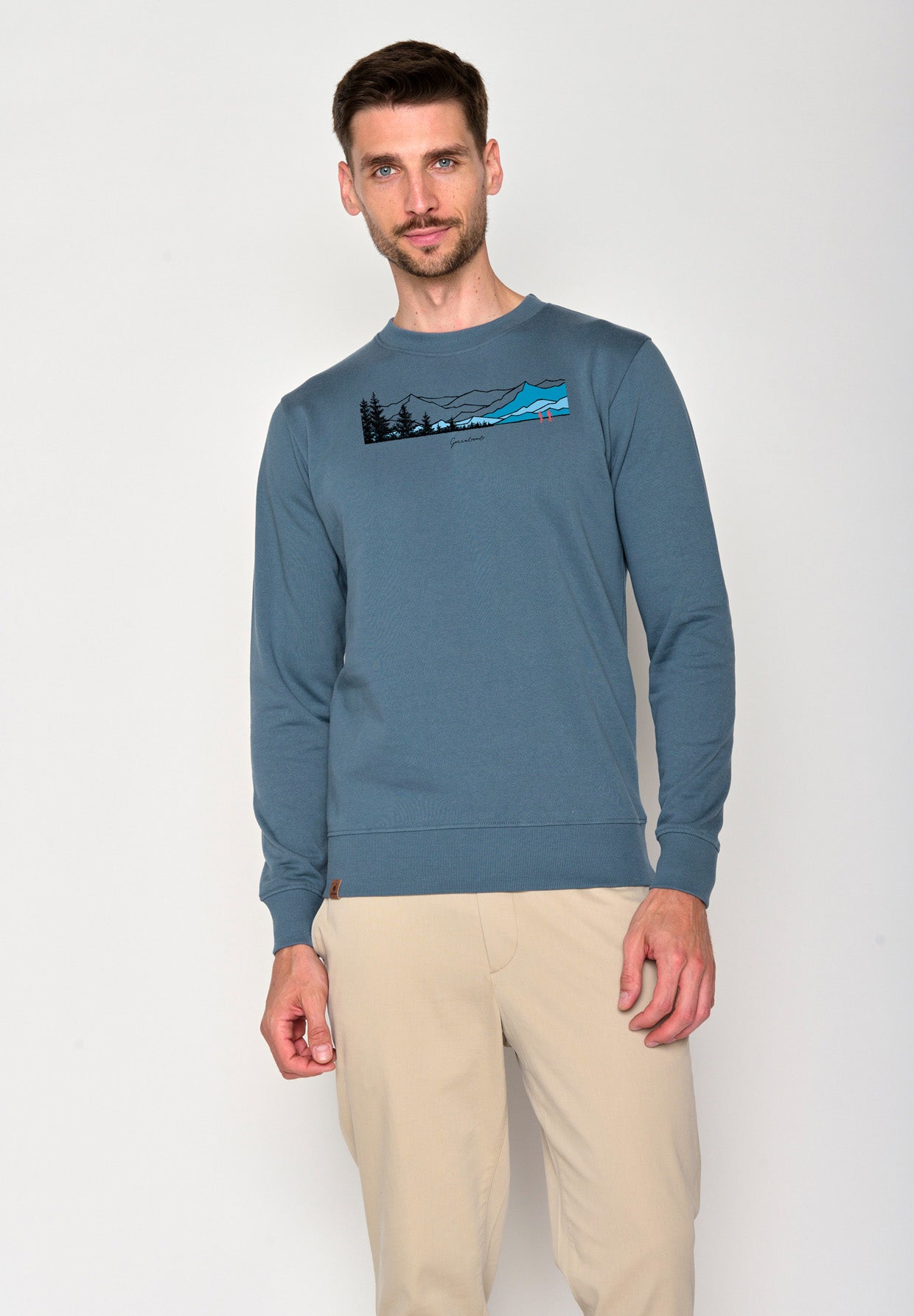 Vintage Blue: Gemütliches Sweatshirt aus Bio-Baumwolle für Herren [16396]