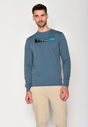 Vintage Blue: Gemütliches Sweatshirt aus Bio-Baumwolle für Herren [16396]