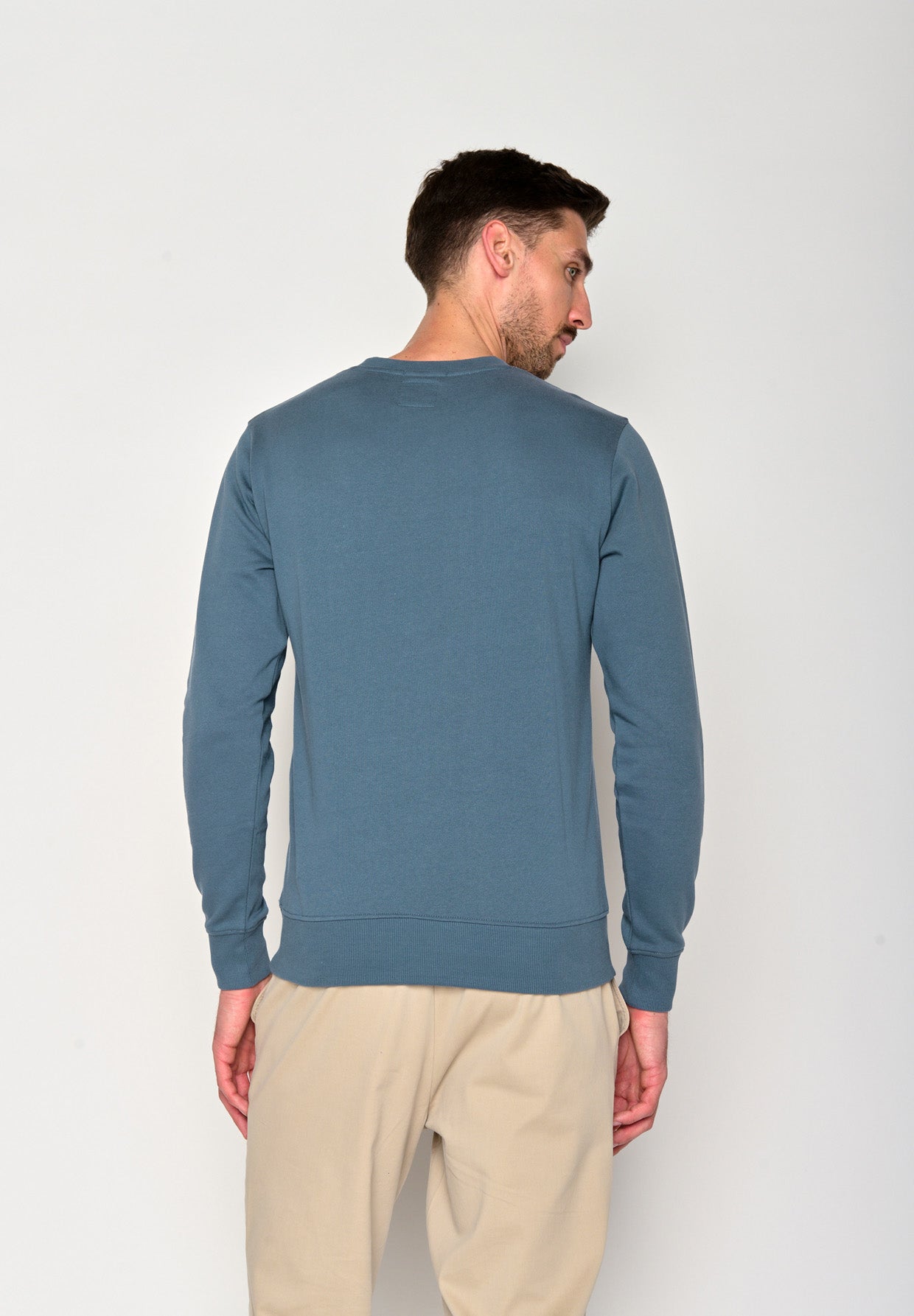 Vintage Blue: Gemütliches Sweatshirt aus Bio-Baumwolle für Herren [16397]