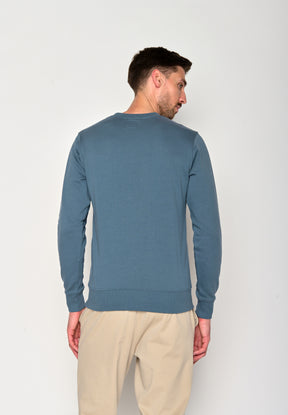 Vintage Blue: Gemütliches Sweatshirt aus Bio-Baumwolle für Herren [16397]