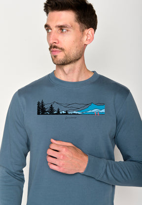Vintage Blue: Gemütliches Sweatshirt aus Bio-Baumwolle für Herren [16399]