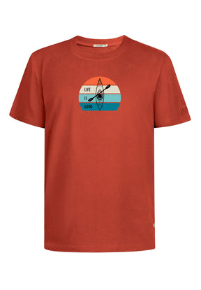 Rot:  Lässiges T-Shirt aus Bio-Baumwolle für Herren [16400]