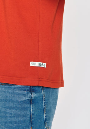 Clay Red: Lässiges Oversize-T-Shirt aus Bio-Baumwolle für Herren [16404]