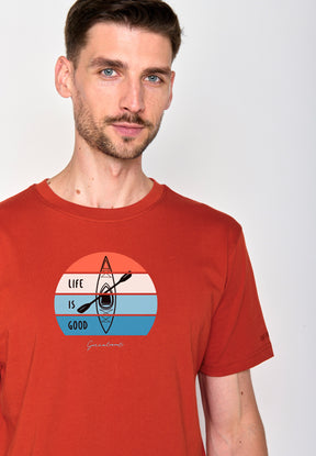 Clay Red: Lässiges Oversize-T-Shirt aus Bio-Baumwolle für Herren [16405]