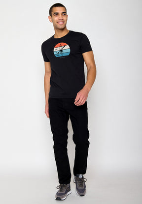 Schwarz:  Sportliches T-Shirt aus Bio-Baumwolle für Herren [16409]