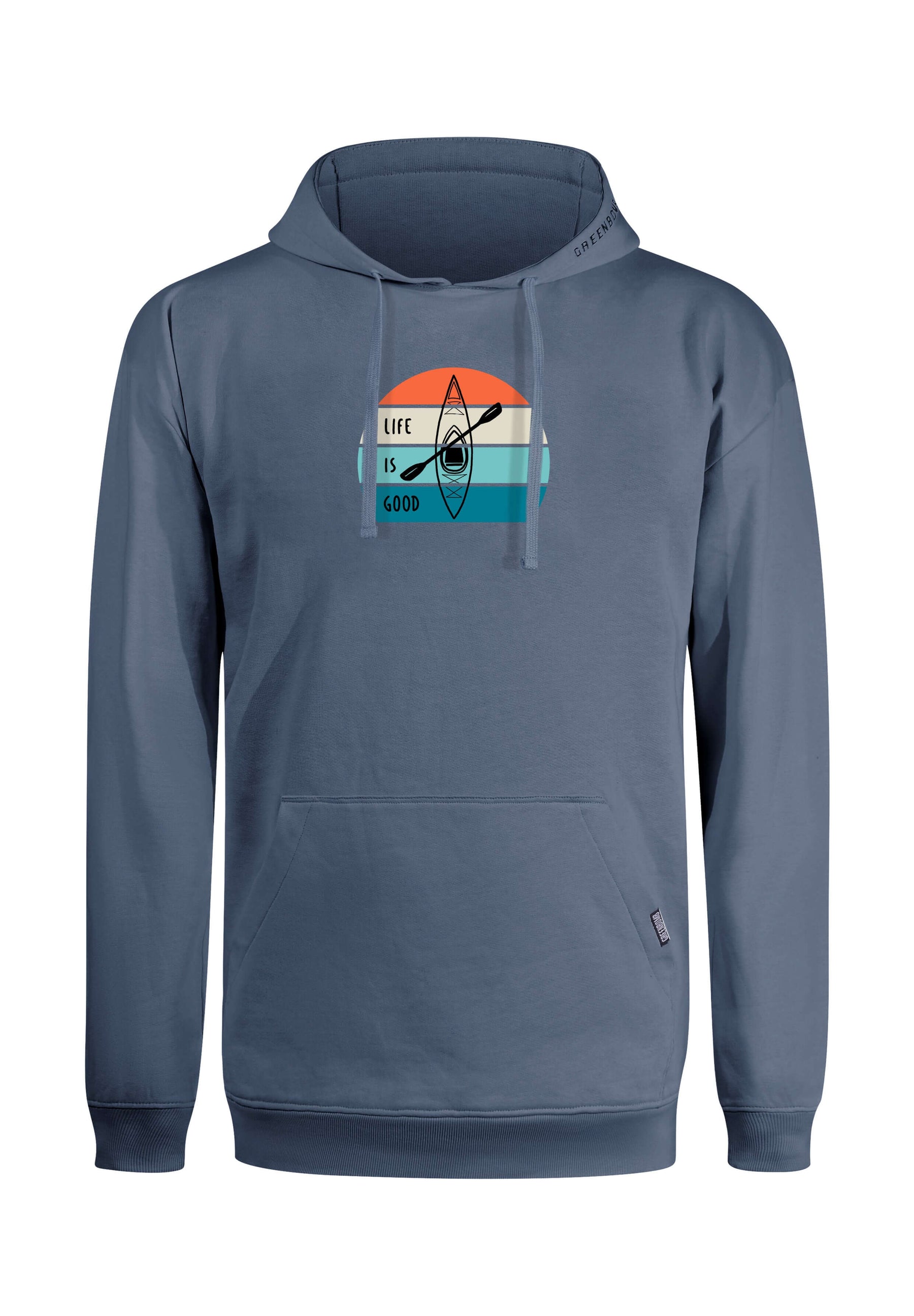 Blau:  Gemütlicher Hoodie aus Bio-Baumwolle für Herren [16411]