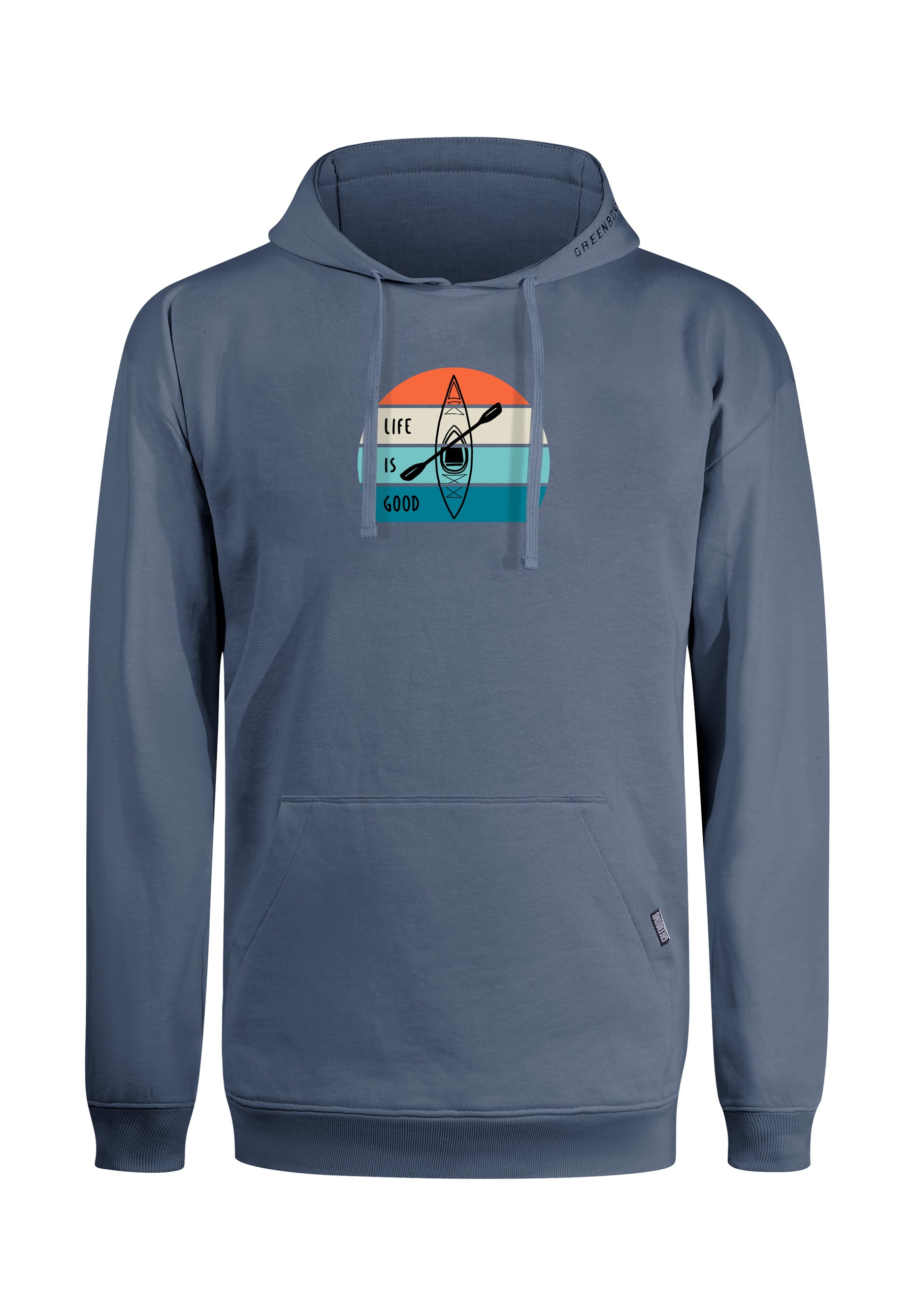 Vintage Blue: Gemütlicher Hoodie aus Bio-Baumwolle für Herren [16411]