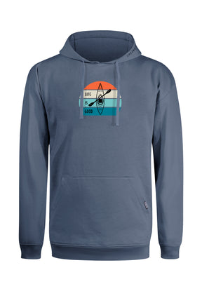 Vintage Blue: Gemütlicher Hoodie aus Bio-Baumwolle für Herren [16411]