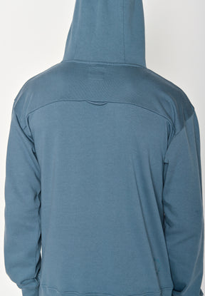 Vintage Blue: Gemütlicher Hoodie aus Bio-Baumwolle für Herren [16416]