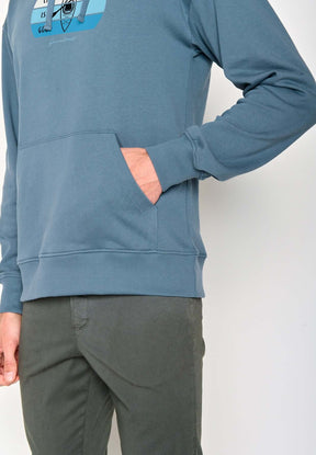 Blau:  Gemütlicher Hoodie aus Bio-Baumwolle für Herren [16417]