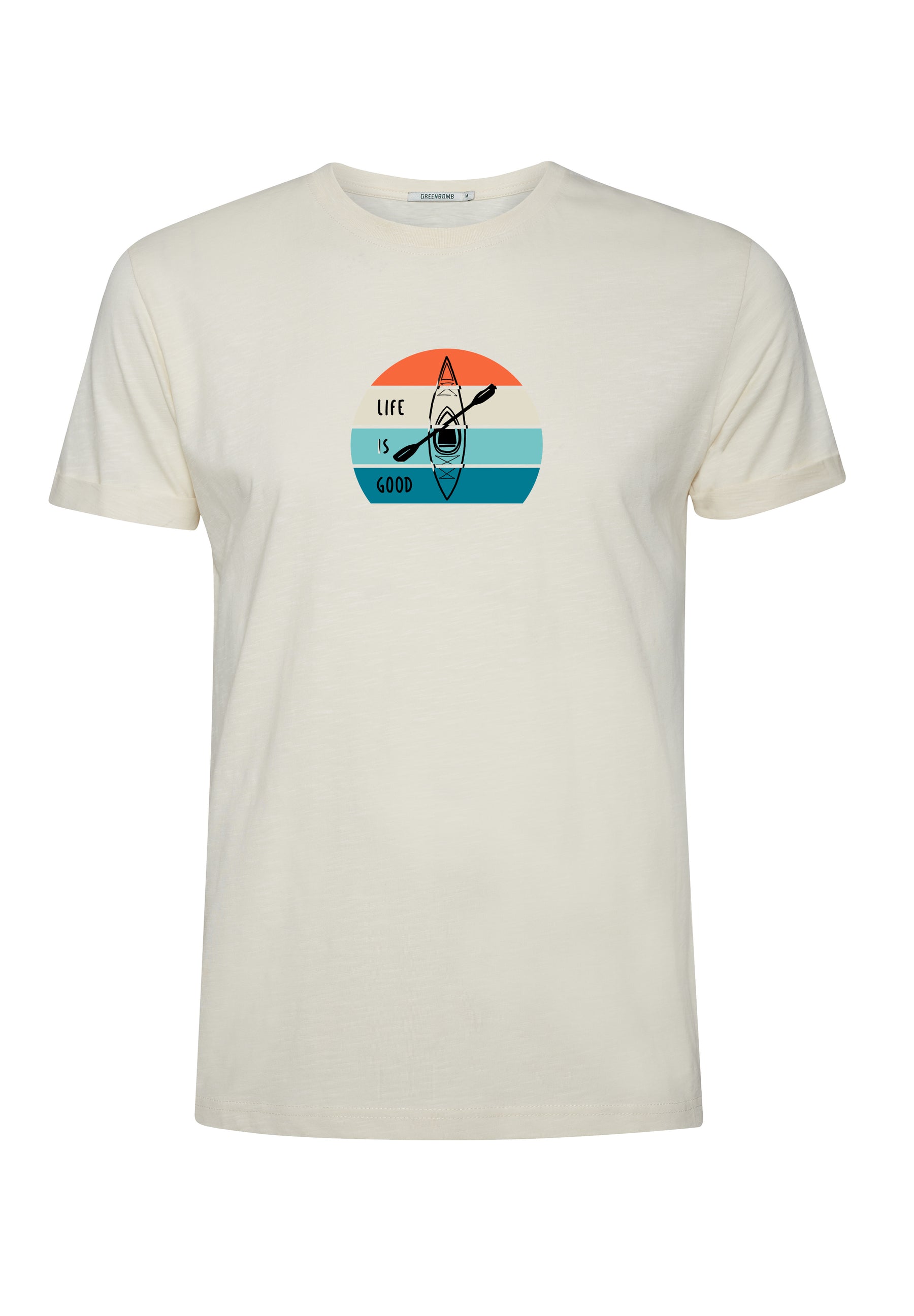 Creme White: Lässiges T-Shirt aus Bio-Baumwoll Mix für Herren [16418]