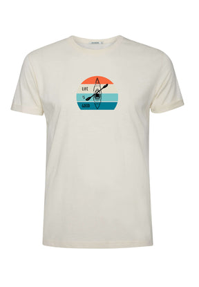 Weiß:  Lässiges T-Shirt aus Bio-Baumwoll Mix für Herren [16418]