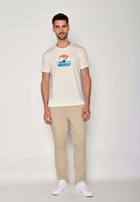 Weiß:  Lässiges T-Shirt aus Bio-Baumwoll Mix für Herren [16419]