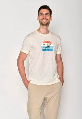 Weiß:  Lässiges T-Shirt aus Bio-Baumwoll Mix für Herren [16420]