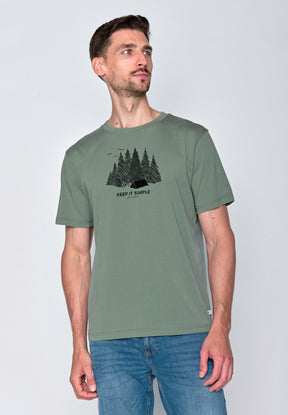 Pale Green: Lässiges Oversize-T-Shirt aus Bio-Baumwolle für Herren [16434]